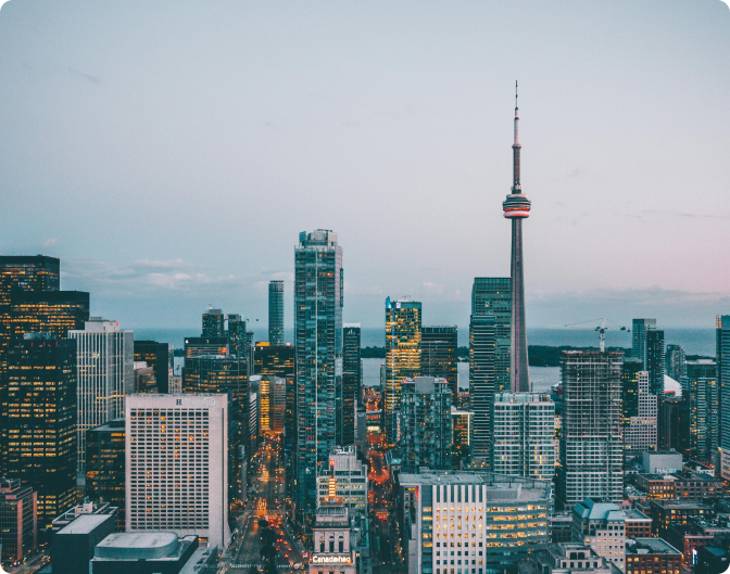 Toronto skyline featuring CN Tower where Carter headquarters is located