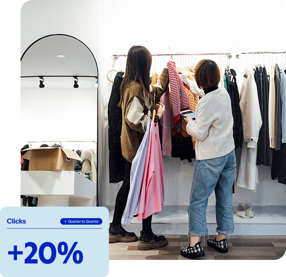 Retail customers browsing in-store, demonstrating omnichannel commerce media experience