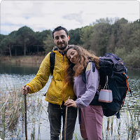 Outdoor lifestyle couple showcasing authentic user-generated content for retail brands
